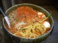 「みそオロチョンらーめん・ファイヤー + ゆで卵」@らーめんダイニング ど・みそ 京橋本店の写真