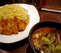 「チキンカツつけ麺カレー味(中盛り) 880円」@つけ麺大臣 池袋西口店の写真