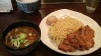 「[期間限定]チキンカツつけ麺、〆にライス」@つけ麺大臣 池袋西口店の写真