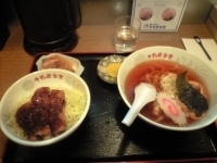 「牛乳屋ミニセット（極太麺）」@牛乳屋食堂 新横浜ラーメン博物館店の写真