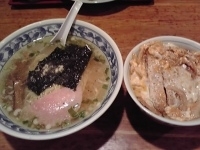 「塩ラーメン+ミニカツ丼650円」@中華シゲタ マルエツ六ッ川店サニーロード内の写真