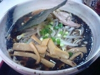 「中華そば黒+ランチセット半チャーハン 600円+150円」@大森軒の写真