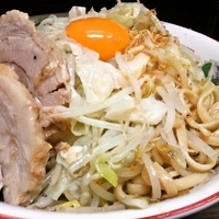 「小￥600+汁無し￥80（ヤサイマシマシ・ニンニク）+スープ割♪」@ラーメン二郎 横浜関内店の写真