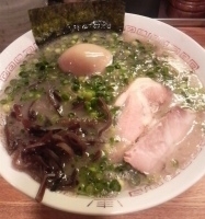 「ねぎらーめん（バリカタ）+味玉+替え玉×2（ハリガネ+粉落とし）」@博多長浜らーめん いっきの写真