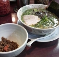 「ねぎらーめん（バリカタ）替え玉×3（バリカタ×2+ハリガネ）+辛」@博多長浜らーめん 楓神の写真