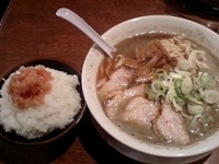 「【限定】バリ煮干しラーメン（750円）+明太ごはん（250円）」@中華そば つし馬の写真