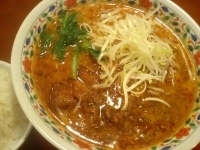 「パイコー直伝タンタン麺（大辛）+小ライス（924円+157円）」@伝来家 若柴店の写真