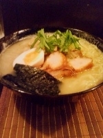 「とりそば+大盛り+ミニ明太丼」@つけめん処 桔梗の写真