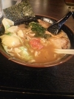 「ラーメン中盛+キャベツ（薄味）」@九ツ家 本店の写真