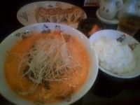 「坦々麺 Bセット（餃子+ライス）」@白河多加水麺 奥我の写真