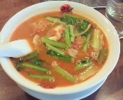 「太陽のらーめん 730円也+ランチらーリゾ 100円也」@太陽のトマト麺 四谷2丁目店の写真