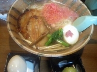 「3月限定 花満開+生クリーム味玉（680円+100円）」@麺屋 青山 本店の写真