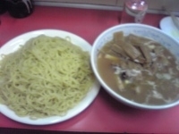 「肉メンマ入りつけそば（大盛・細麺）」@丸長 沼袋店の写真