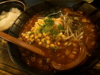 「カレーらー麺 + ライス」@かわうち家の写真