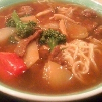 「牛肉カレー麺+ライス」@優味彩の写真