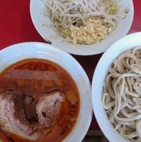 「小つけ麺+巻チャァ（ヤサイ、ニンニク） 850円+150円」@蓮爾 登戸店の写真