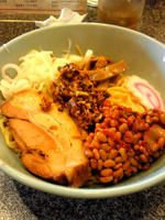 「あぶら～麺+キムチ納豆」@あぶら〜亭 桜上水本店の写真