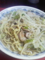 「大ラーメン豚入り 700円」@ラーメン二郎 目黒店の写真