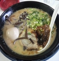 「焦がし醤油らーめん+味玉+替え玉（白玉:博多麺）」@巽やの写真