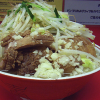 「大ダブル（ニンニク、ヤサイマシマシ）」@ラーメン二郎 千住大橋駅前店の写真