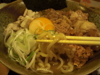 「カレーまぜそば800円+豚すじ煮250円」@食処 渓の写真