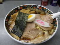 「醤油ラーメン大盛り+メンマ」@玉川大盛軒の写真