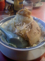 「ふじ麺（680円）、野菜マシ、ニンニクマシ」@明神角ふじの写真