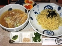 「鶏しおつけ麺 800円+双子の味玉 100円」@与ろゐ屋の写真