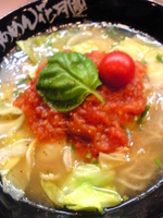 「ベジラーメン菜菜ROSSO（720円）、にんにく豚めし（小）（2」@らあめん花月嵐 甲府住吉店の写真