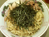 「油そばW盛り750円+味玉（クーポン使用）=750円」@油そば 楽太郎の写真