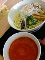 「冷やしつけめん夏野菜添え（夏限定）+大盛り-クーポンで100円引」@麺処 福吉 極の写真