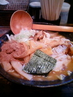 「濃厚狼煙ラーメン大盛り+半肉」@狼煙 〜NOROSHI〜の写真