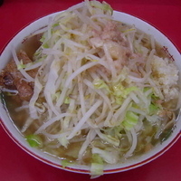 「大豚入り（4枚程度） 900円（ヤサイ・ニンニク・アブラ）」@ラーメン二郎 小岩店の写真