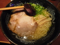 「汐らうめん 650円 &餃子（中洲ポケパラ使用により無料）」@海舟の写真