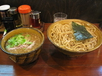 「肉味玉入りつけ麺&特盛り」@麺屋 えん寺の写真