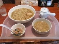 「釜揚げつけ麺（豚骨）+味玉」@イツワ製麺所食堂の写真