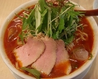 「辛い冷やしらーめん（サービス大盛）、チャーシュー丼」@麺や 七彩の写真