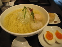 「あら炊き塩らぁめん（しこ焼きおにぎり付き）+海神特製味玉子」@麺屋 海神の写真