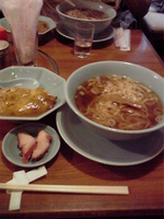 「ランチ（手打ちラーメン+ミニ天津丼） 900円」@おだ亭の写真