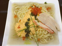 「冷製わたり蟹スープのウニソース添え（880円）」@潮中華 KAZEの写真