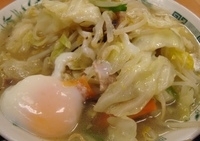 「野菜たっぷりタンメン+温泉玉子」@日高屋 門前仲町支店の写真