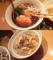 「焦がし醤油らー麺+[今月の御飯] みず炒め御飯」@麺匠 喜楽々の写真