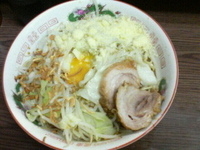 「小 汁なし+粉チーズ（野菜、カラメ）」@ラーメン二郎 横浜関内店の写真