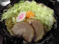 「味麺（大盛）+刻みねぎ+卵黄・スープ」@煮干 丸めの写真