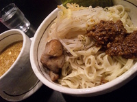 「キーマカレーのつけ汁ソバ（大盛）+リゾッチャセット 950円+1」@濃厚つけ汁ソバ JIRAIGEN イーアスつくば店の写真