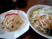 「タンメン（750円）+半チャーハン（400円）」@手打らーめん 珍來 岡見店の写真