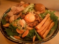 「まぜそば 750円 + 煮玉子 100円 + 大盛り100円」@ブロンソンの写真