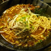 「カレーらー麺 ライス付」@かわうち家の写真