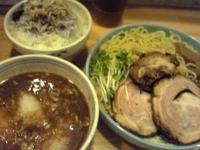 「正油つけめん+おろし+煮豚+じゃこめし」@ボニート・ボニートの写真