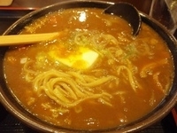 「カレーラーメン（800円）+バター（50円）+半ライス（160円」@手打ちラーメン 恒の写真